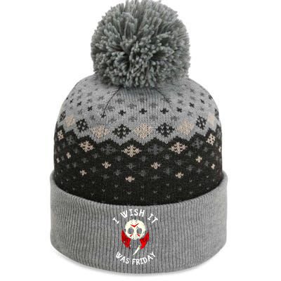 I Wish It Was Friday Funny Halloween Scary Holiday The Baniff Cuffed Pom Beanie