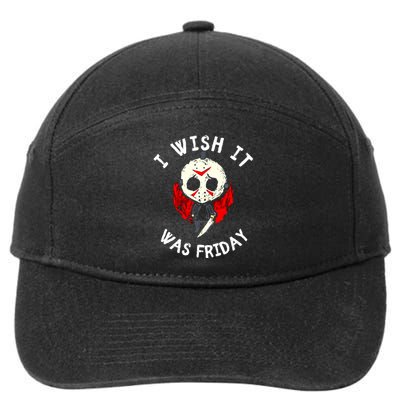 I Wish It Was Friday Funny Halloween Scary Holiday 7-Panel Snapback Hat