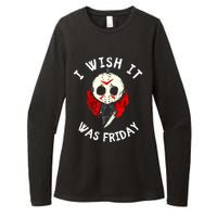 I Wish It Was Friday Funny Halloween Scary Holiday Womens CVC Long Sleeve Shirt