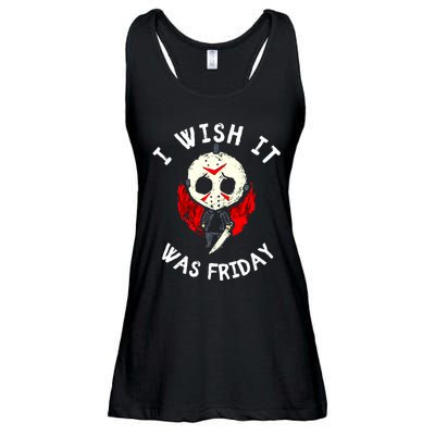 I Wish It Was Friday Funny Halloween Scary Holiday Ladies Essential Flowy Tank