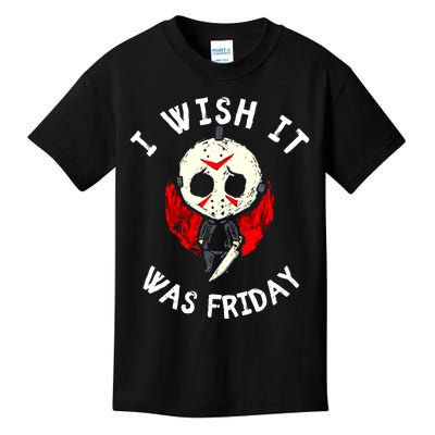 I Wish It Was Friday Funny Halloween Scary Holiday Kids T-Shirt