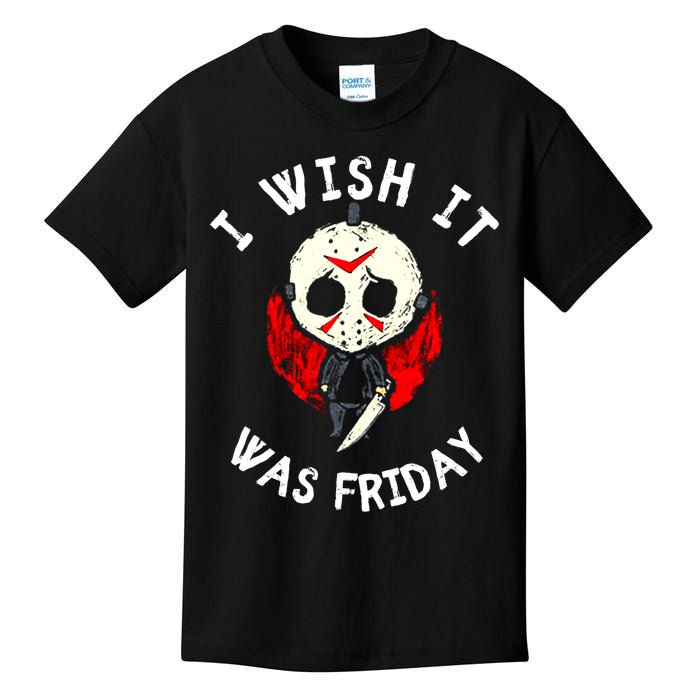 I Wish It Was Friday Funny Halloween Scary Holiday Kids T-Shirt