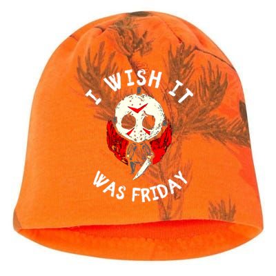 I Wish It Was Friday Funny Halloween Scary Holiday Kati - Camo Knit Beanie