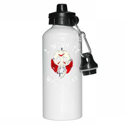 I Wish It Was Friday Funny Halloween Scary Holiday Aluminum Water Bottle