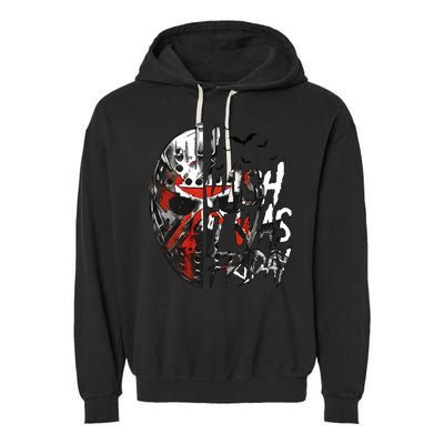 I Wish It Was Friday Jason I Wish It Was Friday Jason Horror Halloween Garment-Dyed Fleece Hoodie