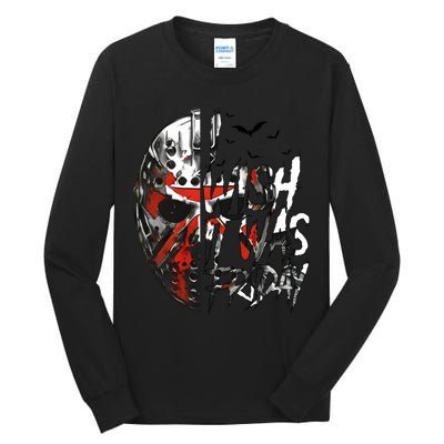 I Wish It Was Friday Jason I Wish It Was Friday Jason Horror Halloween Tall Long Sleeve T-Shirt