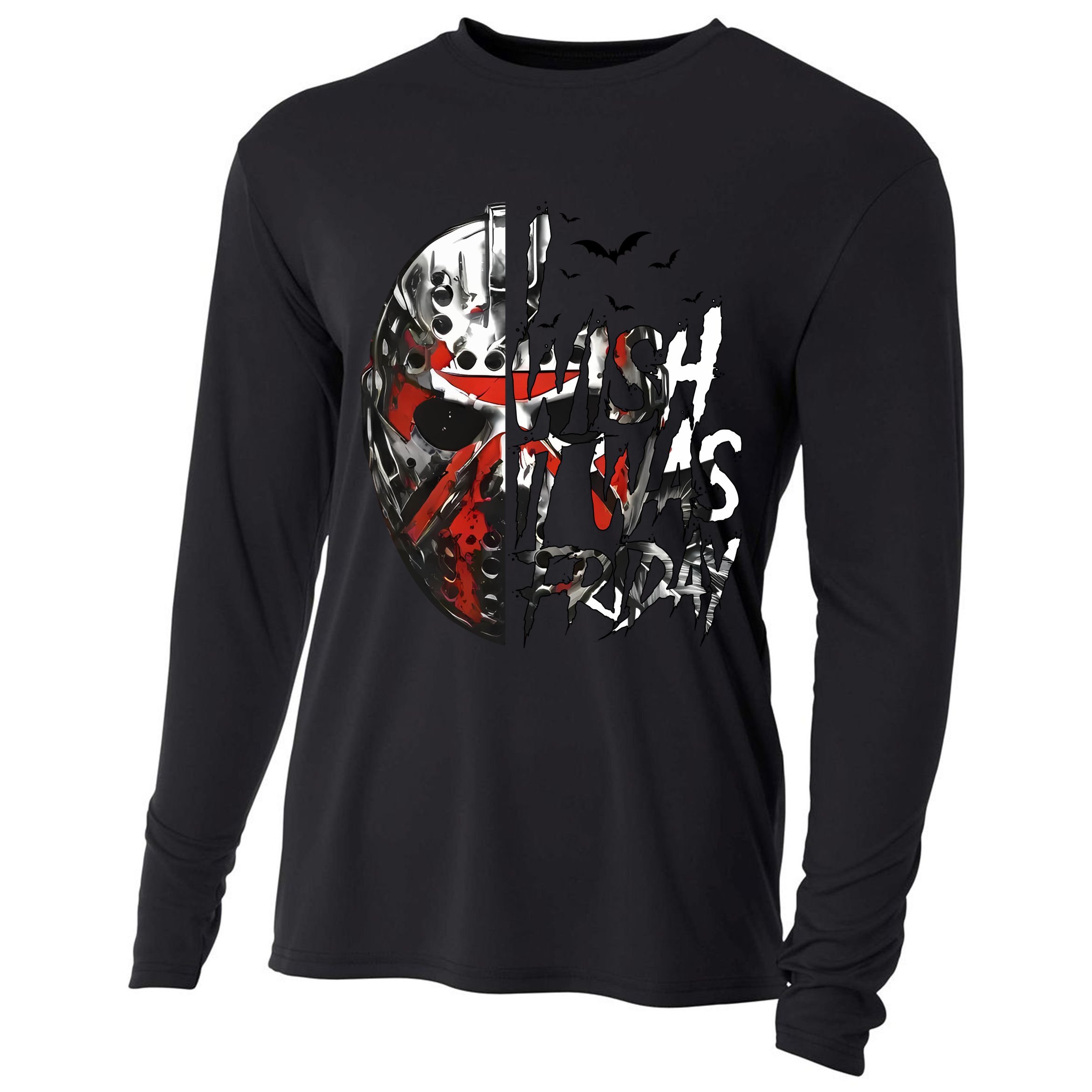 I Wish It Was Friday Jason I Wish It Was Friday Jason Horror Halloween Cooling Performance Long Sleeve Crew