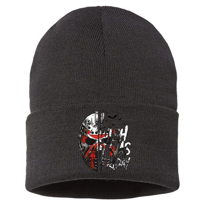 I Wish It Was Friday Jason I Wish It Was Friday Jason Horror Halloween Sustainable Knit Beanie