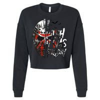 I Wish It Was Friday Jason I Wish It Was Friday Jason Horror Halloween Cropped Pullover Crew