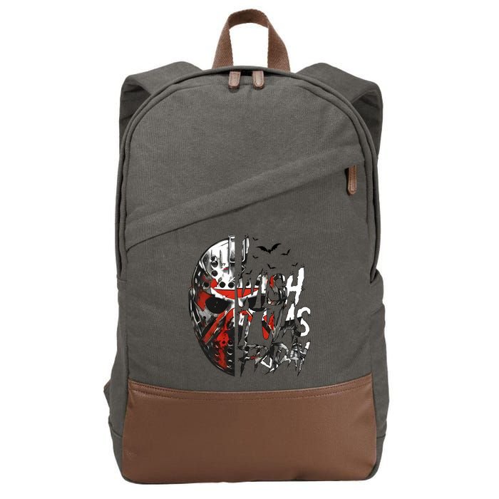 I Wish It Was Friday Jason I Wish It Was Friday Jason Horror Halloween Cotton Canvas Backpack