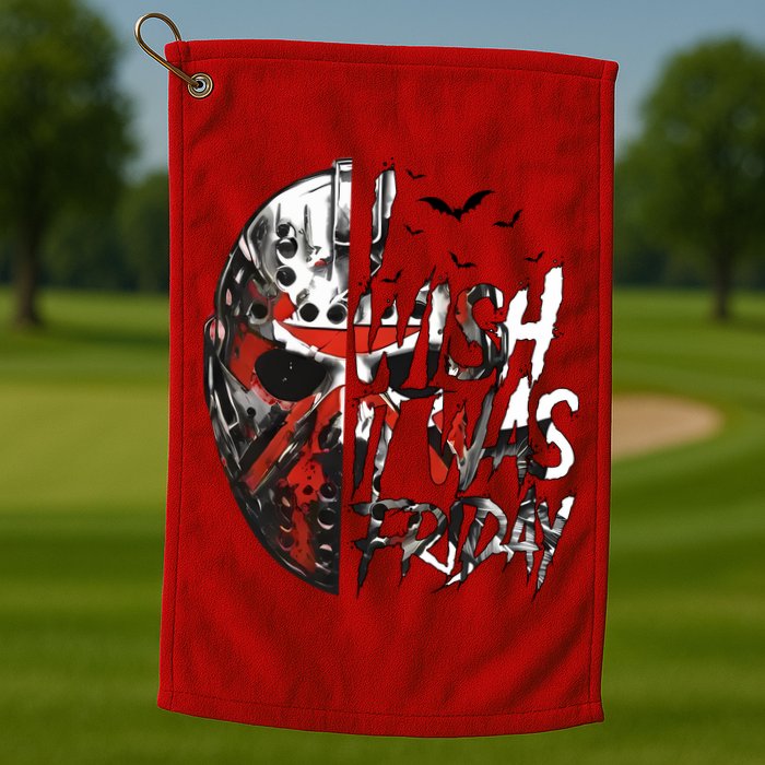I Wish It Was Friday Jason I Wish It Was Friday Jason Horror Halloween Golf Towel