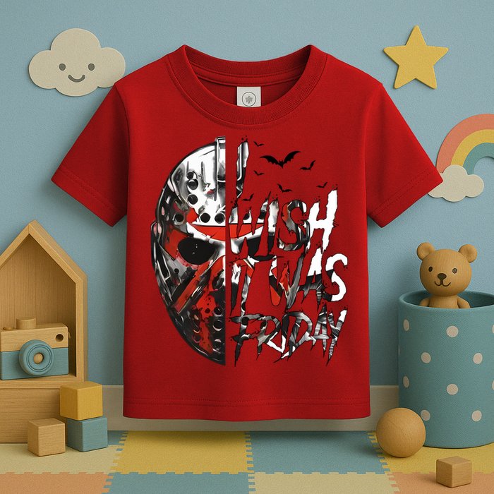 I Wish It Was Friday Jason I Wish It Was Friday Jason Horror Halloween Toddler T-Shirt