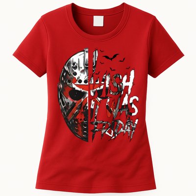 I Wish It Was Friday Jason I Wish It Was Friday Jason Horror Halloween Womens T-Shirt