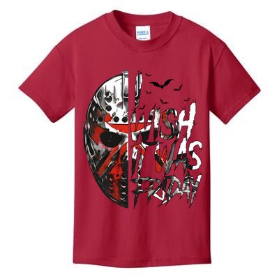 I Wish It Was Friday Jason I Wish It Was Friday Jason Horror Halloween Kids T-Shirt