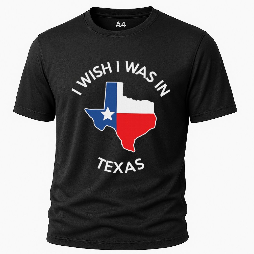 I Wish I Was In Texas Funny Texas Cooling Performance Crew T-Shirt