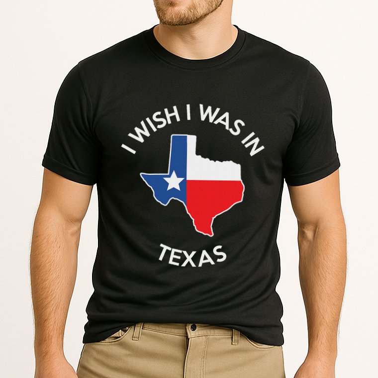I Wish I Was In Texas Funny Texas Cooling Performance Crew T-Shirt