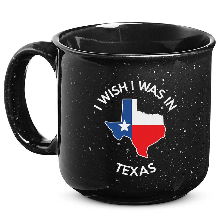 I Wish I Was In Texas Funny Texas 15oz Campfire Ceramic Mug