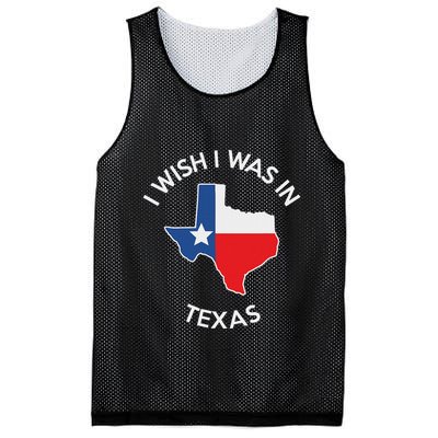 I Wish I Was In Texas Funny Texas Mesh Reversible Basketball Jersey Tank
