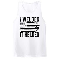 I Welded It Helded Funny Welder American Flag Welding Dad PosiCharge Competitor Tank