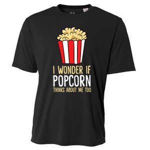 I Wonder If Popcorn Thinks About Me Too Popcorn Lover Cooling Performance Crew T-Shirt