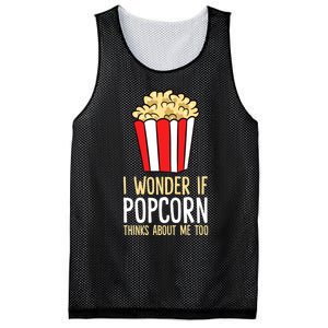 I Wonder If Popcorn Thinks About Me Too Popcorn Lover Mesh Reversible Basketball Jersey Tank