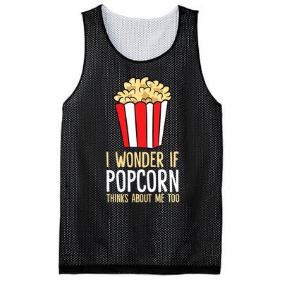 I Wonder If Popcorn Thinks About Me Too Popcorn Lover Mesh Reversible Basketball Jersey Tank