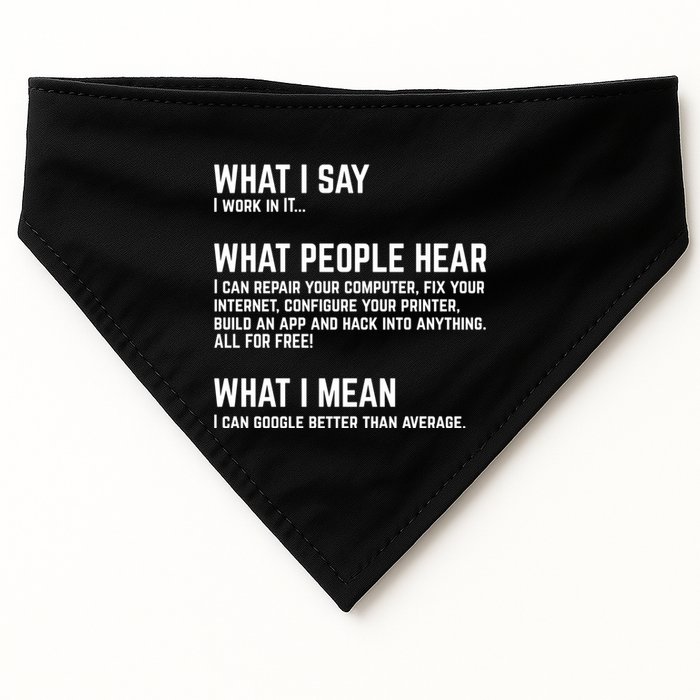I Work In It... Funny Computer USA-Made Doggie Bandana