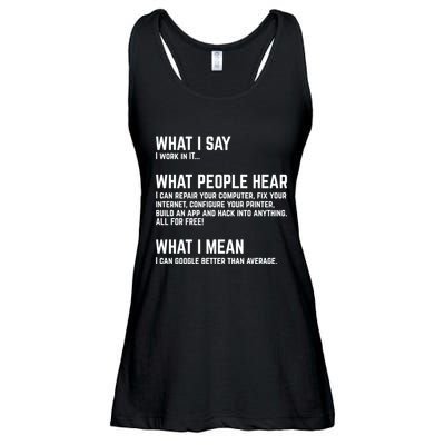 I Work In It... Funny Computer Ladies Essential Flowy Tank