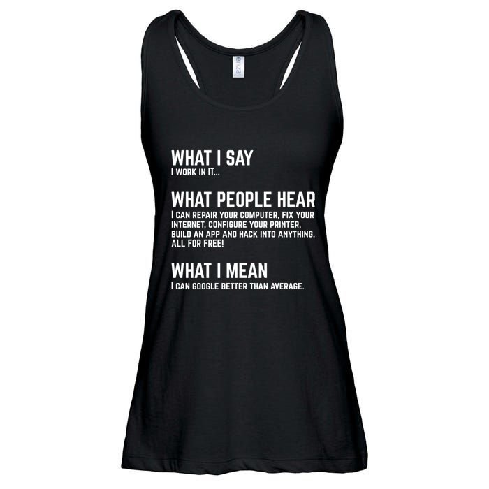 I Work In It... Funny Computer Ladies Essential Flowy Tank