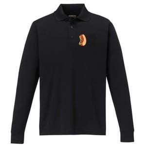 I Wonder If Hotdogs Think About Me Too Funny Hot Dog Performance Long Sleeve Polo