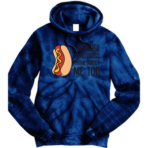 I Wonder If Hotdogs Think About Me Too Funny Hot Dog Tie Dye Hoodie