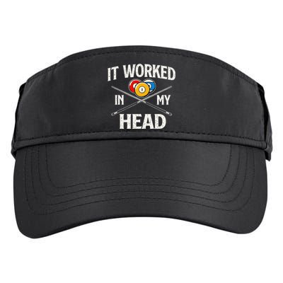 It Worked In My Head Billiard Pool Player Sports Lover Adult Drive Performance Visor