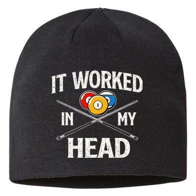 It Worked In My Head Billiard Pool Player Sports Lover Sustainable Beanie