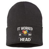 It Worked In My Head Billiard Pool Player Sports Lover Sustainable Knit Beanie