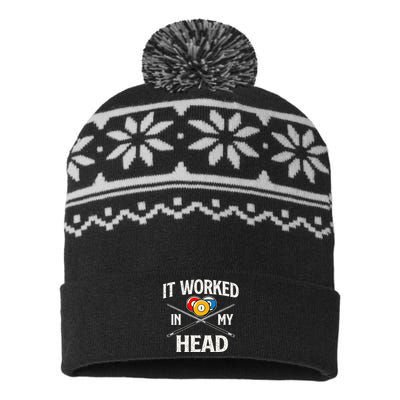 It Worked In My Head Billiard Pool Player Sports Lover USA-Made Snowflake Beanie