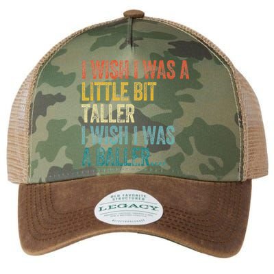 I Wish I Was A Little Bit Taller I Wish I Was A Baller Funny Legacy Tie Dye Trucker Hat