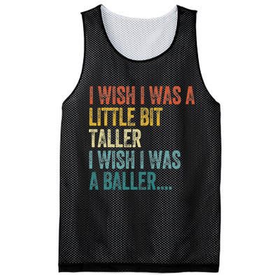 I Wish I Was A Little Bit Taller I Wish I Was A Baller Funny Mesh Reversible Basketball Jersey Tank