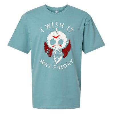 I Wish It Was Friday Funny Halloween Scary Holiday Horror Sueded Cloud Jersey T-Shirt