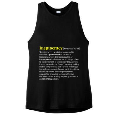 Ineptocracy Where Incompetence Is King Ladies PosiCharge Tri-Blend Wicking Tank