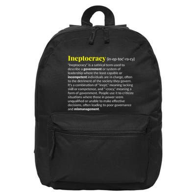 Ineptocracy Where Incompetence Is King 16 in Basic Backpack