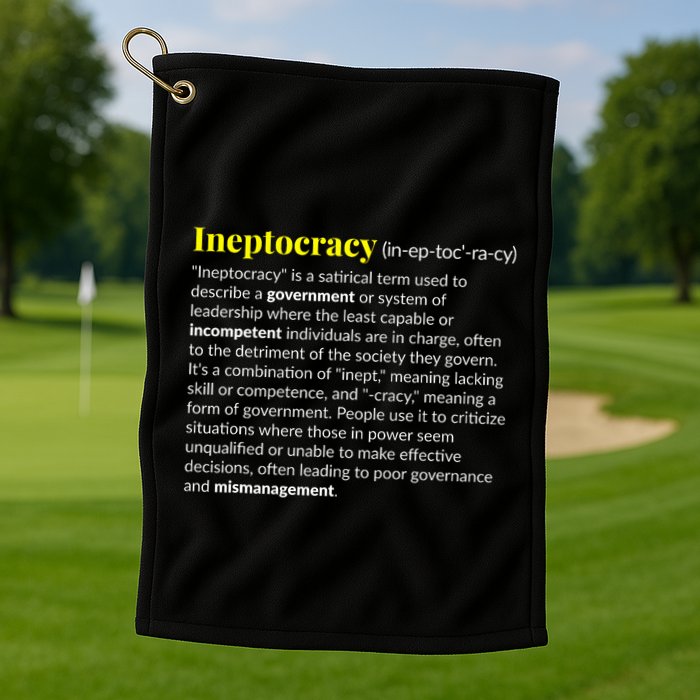 Ineptocracy Where Incompetence Is King Golf Towel