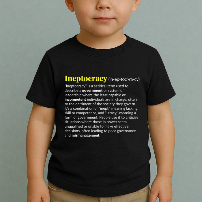 Ineptocracy Where Incompetence Is King Toddler T-Shirt
