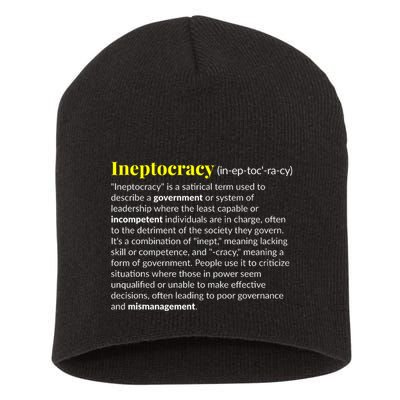 Ineptocracy Where Incompetence Is King Short Acrylic Beanie