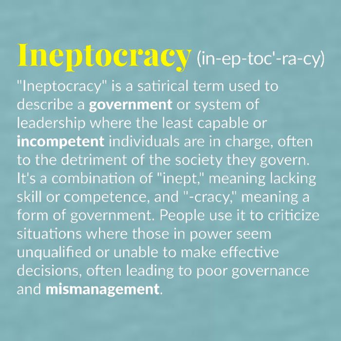 Ineptocracy Where Incompetence Is King Sueded Cloud Jersey T-Shirt