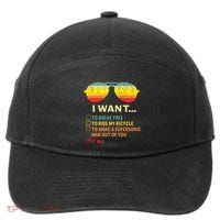 I Want It All To Break Free Ride My Bicycle Funny 7-Panel Snapback Hat