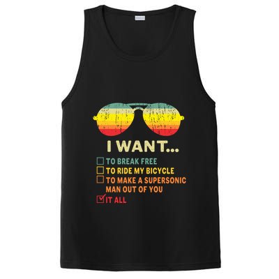 I Want It All To Break Free Ride My Bicycle Funny PosiCharge Competitor Tank