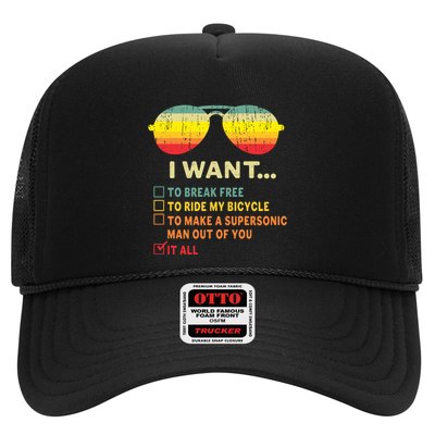 I Want It All To Break Free Ride My Bicycle Funny Trucker Hat
