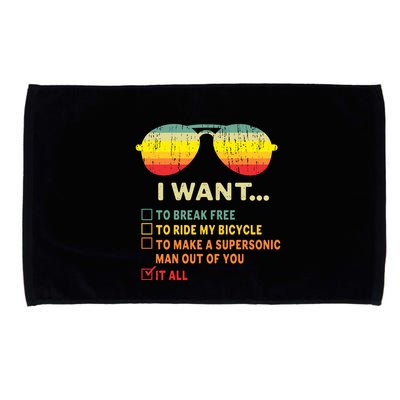 I Want It All To Break Free Ride My Bicycle Funny Microfiber Hand Towel