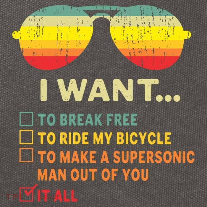I Want It All To Break Free Ride My Bicycle Funny Cotton Canvas Backpack