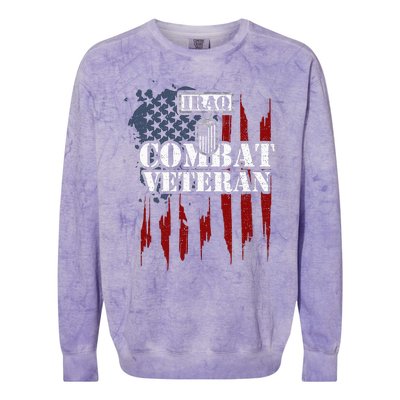 Iraq War Iraq Combat Veteran Colorblast Crewneck Sweatshirt